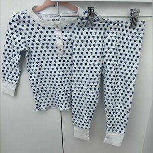 Roller Rabbit Blue Hearts Pajamas 12-18 Months